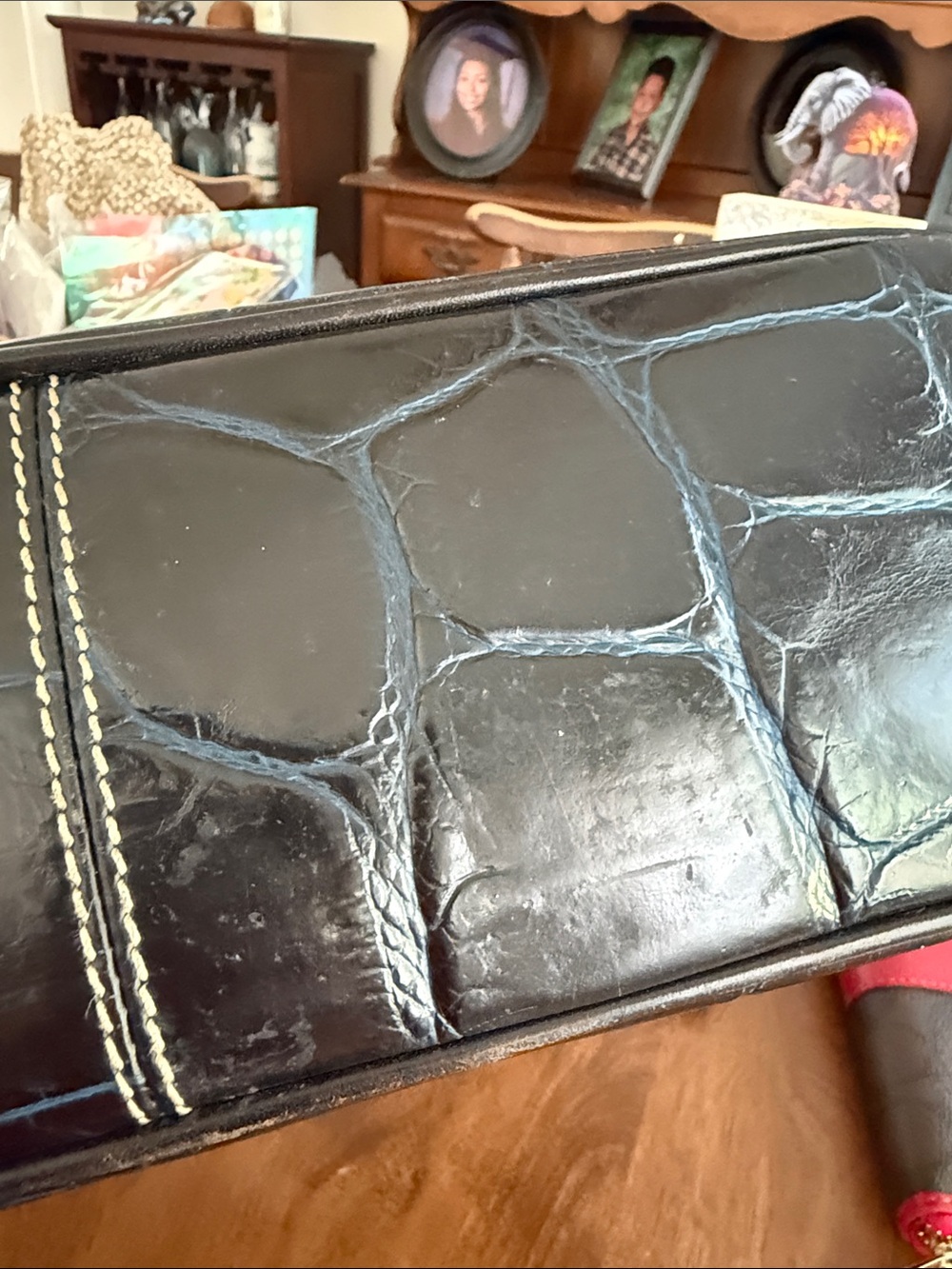 Dooney & Bourke Black Croc-Embossed Shoulder Bag - Picture 10 of 13